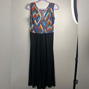 VKY & CO Women’s Multicolor Geometric Pattern Cropped Jumpsuit, Size S